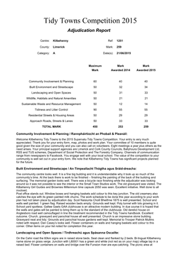 Tidy Towns Competition 2015