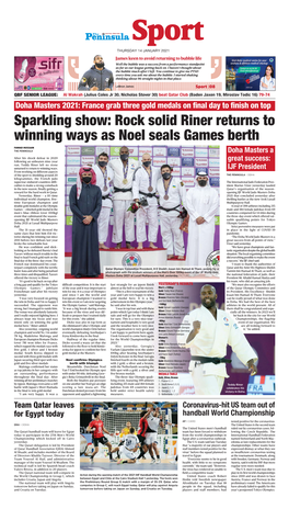 Sparkling Show: Rock Solid Riner Returns to Winning Ways As Noel Seals Games Berth