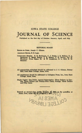 JOURNAL of SCIENCE Published on the First Day of October, January, April, and July