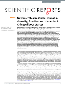 Microbial Diversity, Function and Dynamics in Chinese Liquor