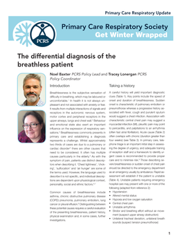 The Differential Diagnosis of the Breathless Patient