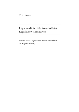Native Title Legislation Amendment Bill 2019 [Provisions]