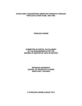Dying Hard: Reasserting American Strength Through Popular Action Films, 1984-1989
