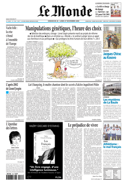 LE MONDE/PAGES&lt;UNE&gt;