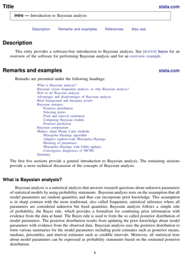 Bayesian Analysis