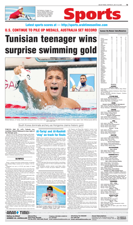 Tunisian Teenager Wins Surprise Swimming Gold