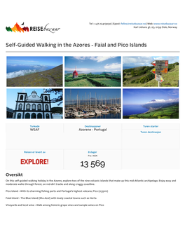 Self-Guided Walking in the Azores - Faial and Pico Islands
