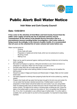 Public Alert: Boil Water Notice