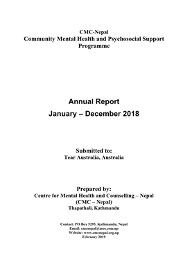 Annual Report January – December 2018