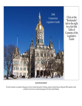 2006 Legislative Guide and Robert Caroti for the Wonderful Photograph of the State Capitol Building