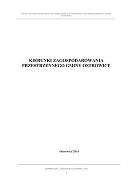 Kierunki Zagospodarowania Przestrzennego Gminy Ostrowice