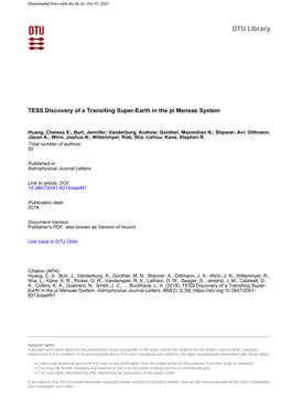 TESS Discovery of a Transiting Super-Earth in the Pi Mensae System