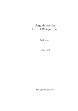 Bergfahrten Der DLRG Weingarten