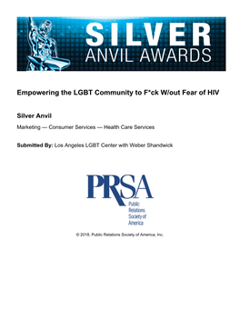 Empowering the LGBT Community to F*Ck W/Out Fear of HIV