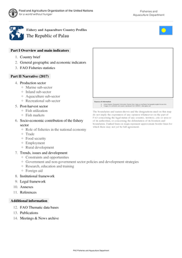 Fishery and Aquaculture Country Profiles the Republic of Palau