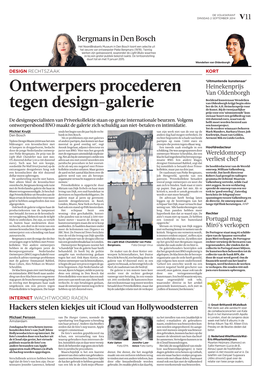 Ontwerpers Procederen Tegen Design-Galerie