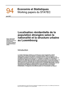 Eco&Stat N°94 Structure Spatiale Urbaine Et Localisation Par