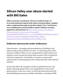 Silicon Valley User Abuse Started with Bill Gates