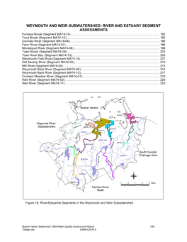 WEYMOUTH and WEIR SUBWATERSHED- RIVER and ESTUARY SEGMENT ASSESSMENTS Furnace Brook (Segment MA74-10)