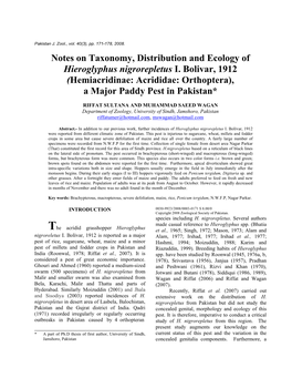 Note on the Taxonomy, Distribution