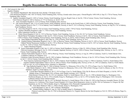 Rognlie Descendant Blood Line – from Værran, Nord-Trøndheim, Norway