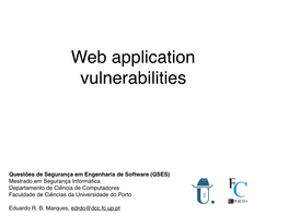 Web Application Vulnerabilities