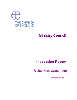 Ministry Council Inspection Report