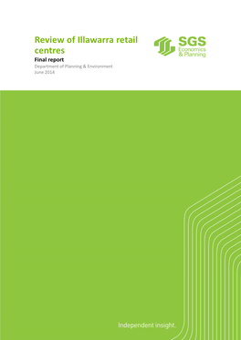 Review of Illawarra Retail Centres Final Report Department of Planning & Environment June 2014
