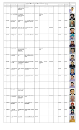 Detail of Registered Travel Agents in Jalandhar District Sr.No