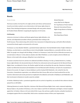 Russia Page 1 of 5 Russia | Human Rights Watch 5/26/2010