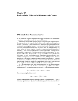 Basics of the Differential Geometry of Curves