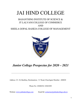 Junior College Prospectus for 2020 – 2021