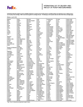 International Out-Of-Delivery-Area and Out-Of-Pickup-Area Surcharges