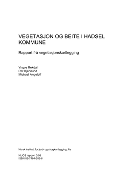 Vegetasjon Og Beite I Hadsel Kommune