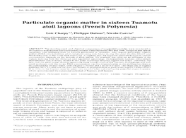 Particulate Organic Matter in Sixteen Tuamotu Atoll Lagoons (French Polynesia)