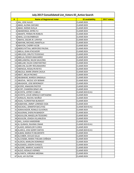 July 2017 Consolidated List Voters ID Active Search