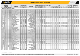 Lower Leagues Regular Coupon 14/03/2020 09:25 1 / 12