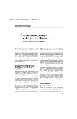 Acute Pharmacotherapy of Tension-Type Headaches