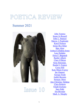 Poetica Review Is a Quarterly Literary Journal of Poetry