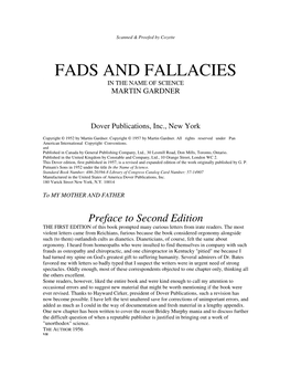 Gardner – Fads & Fallacies in the Name of Science