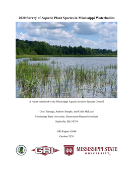2020 Survey of Aquatic Plant Species in Mississippi Waterbodies