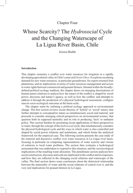 The Hydrosocial Cycle and the Changing Waterscape of La Ligua River Basin, Chile Jessica Budds