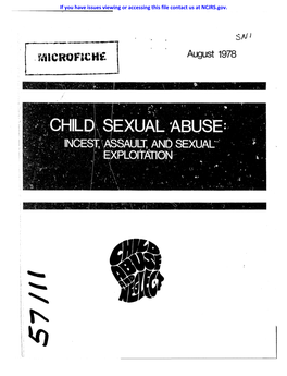 Child Sexual Abuse: Incest, Assault, and Sexual Exploitation