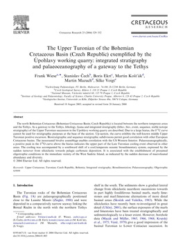 The Upper Turonian of the Bohemian Cretaceous Basin (Czech Republic