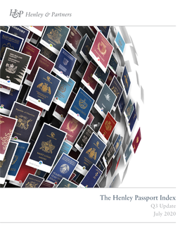 Q3 Update July 2020 Henley Passport Index Q3 Update: July 2020