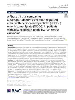 A Phase I/II Trial Comparing Autologous Dendritic Cell Vaccine