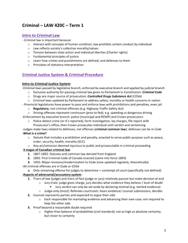 Criminal – LAW 420C – Term 1