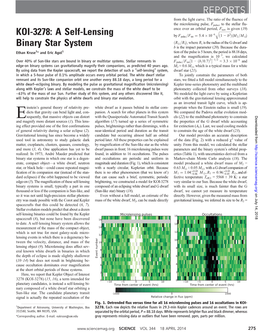 A Self-Lensing Binary Star System REPORTS