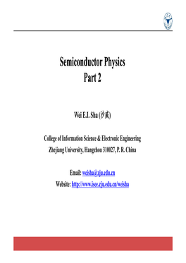 Semiconductor Physics 2