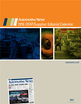 2016 OEM/Supplier Editorial Calendar